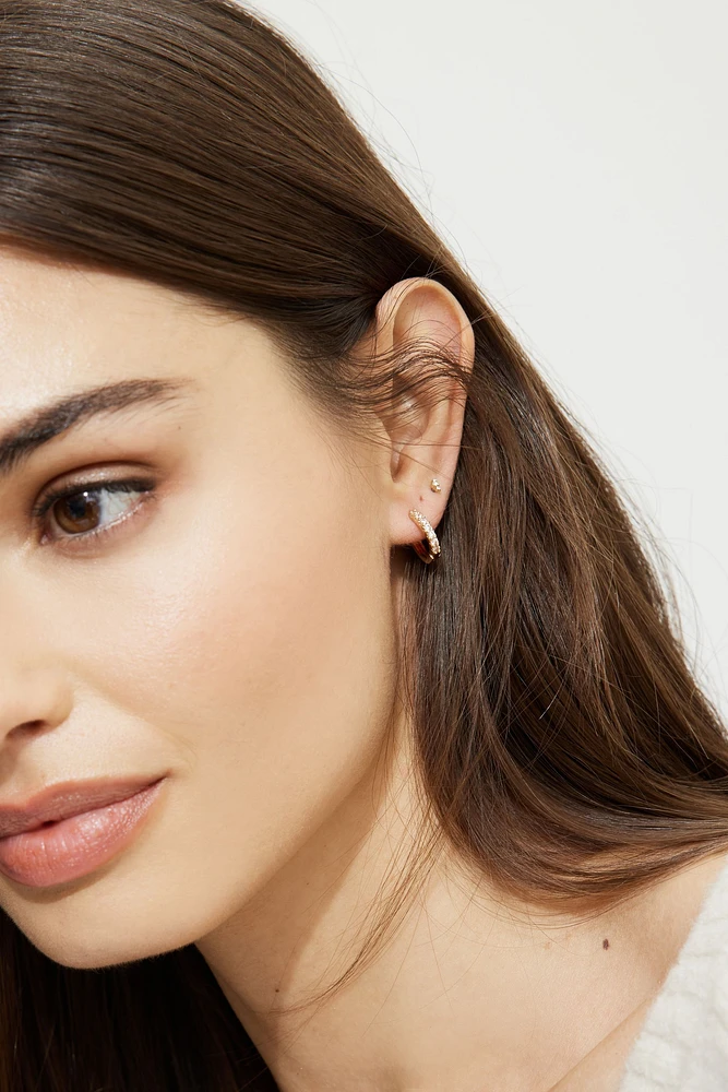 3-Pack Delicate Linear Hoop Earrings