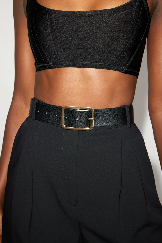 Rounded Square Buckle Belt