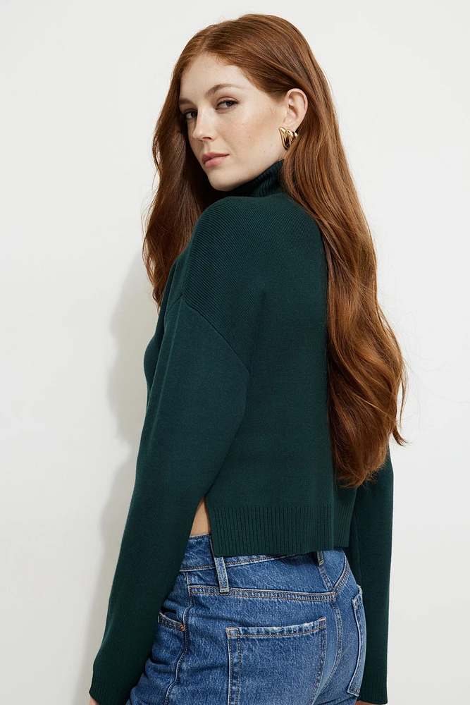 Cropped Turtleneck Sweater