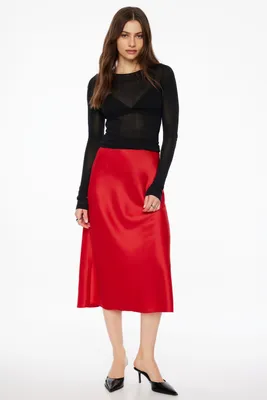 Melody Satin Slip Midi Skirt