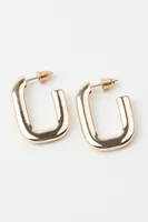 Oval Open Square Hoop Earrings