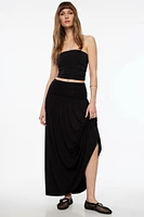 Drop Waist Knit Maxi Skirt