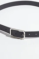 Skinny Round Square Buckle Belt