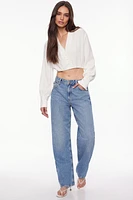 Bubble Textured Crop Shirt