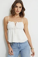 Front Tie Babydoll Tank Top