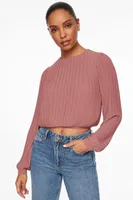 Long Sleeve Pleated Top