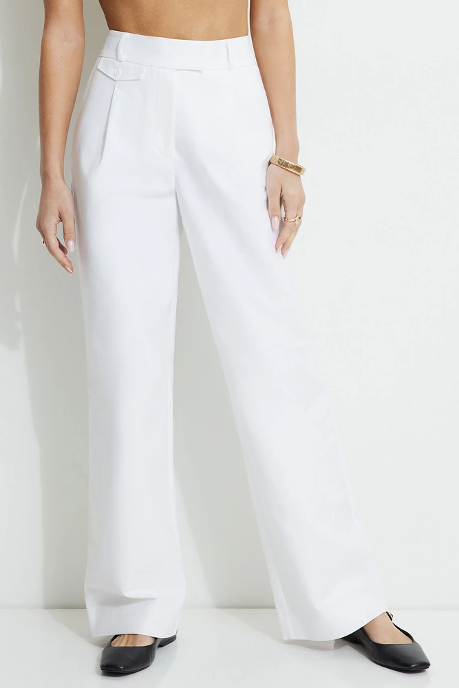 Pleated Straight Leg Pants