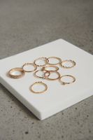 10-Pack Delicate Gem & Pearl Rings