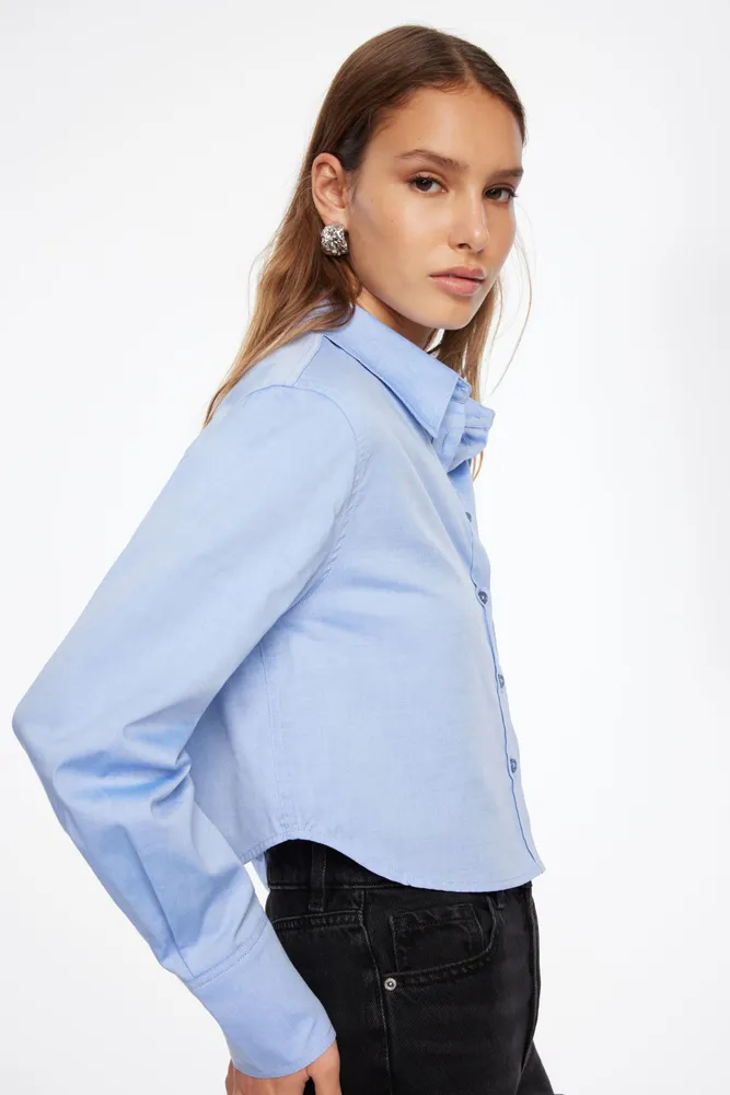 Chambray Crop Shirt