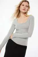 Harlynn Long Sleeve Jersey Scoop Neck Top