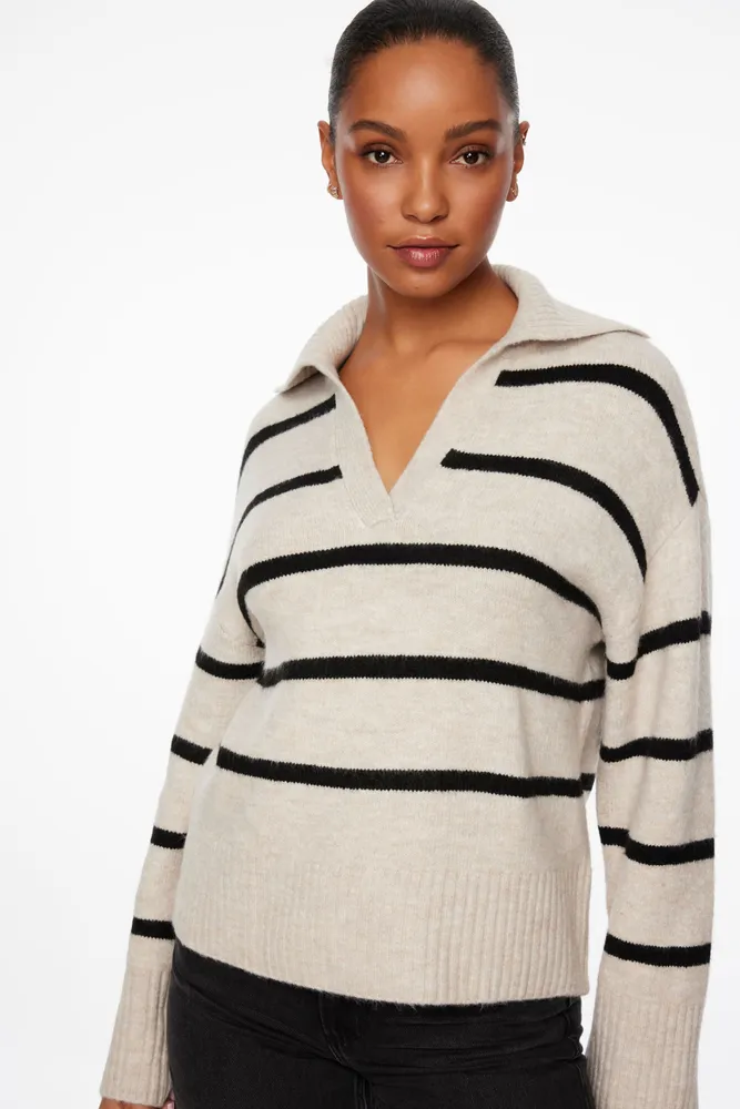 V-Neck Polo Sweater