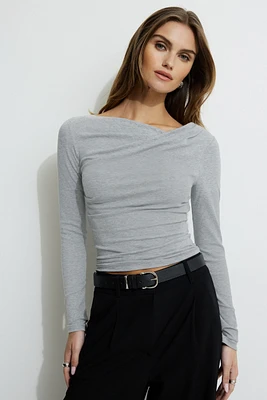 Draped Long Sleeve T-Shirt