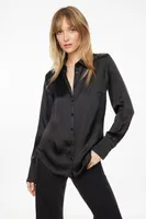 Matisse Slim Satin Button Up Shirt