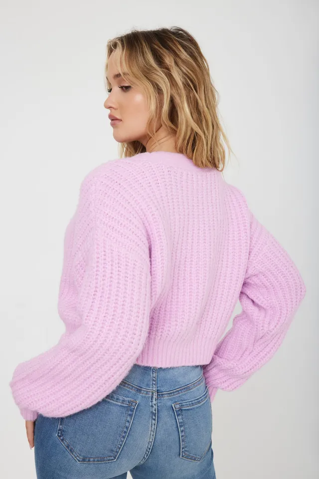 Garage, Sweaters, Garage Pink Crop Fuzzy Fur Cardigan Sweater Size Xxs Xs