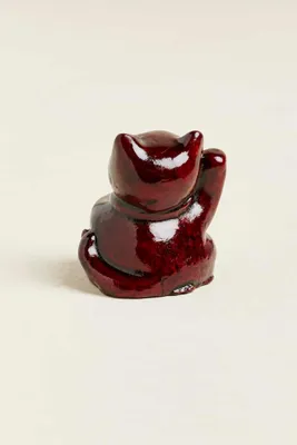 Red Resin Lucky Cat
