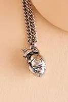 Silver Anatomical Heart Necklace