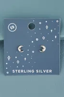 Moon Sterling Silver Stud Earrings