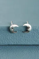 Moon Sterling Silver Stud Earrings