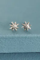 Sun Sterling Silver Stud Earrings