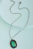 Burnished Silver Mood Pendant Necklace