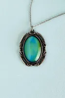 Burnished Silver Mood Pendant Necklace