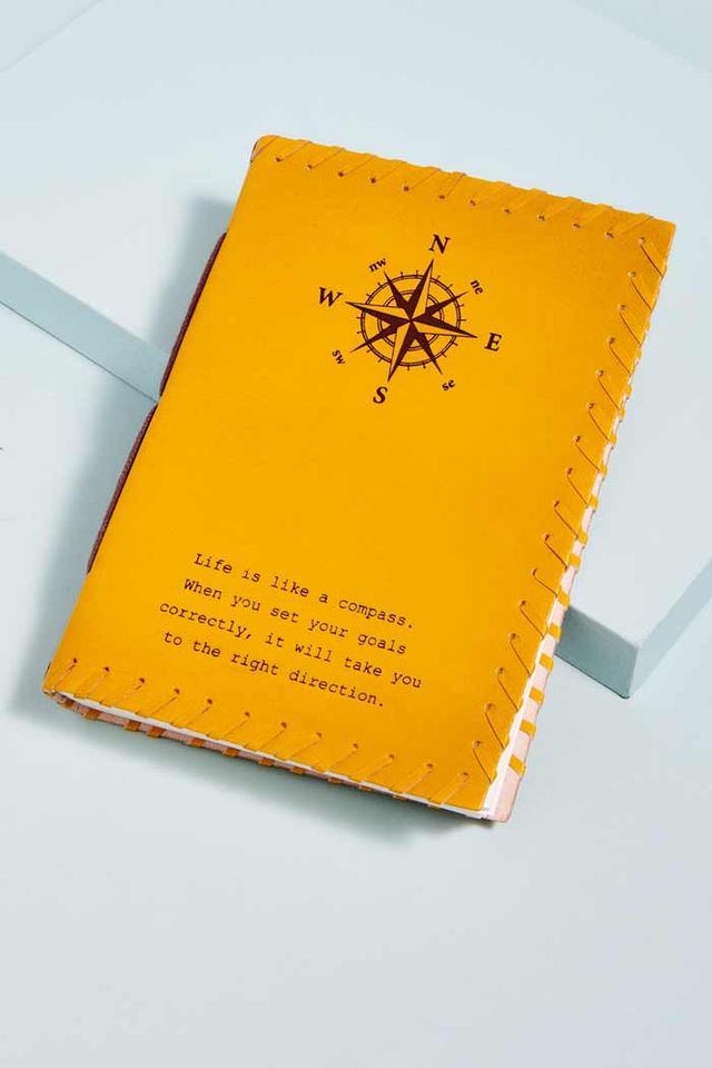 Compass Quote Leather Journal
