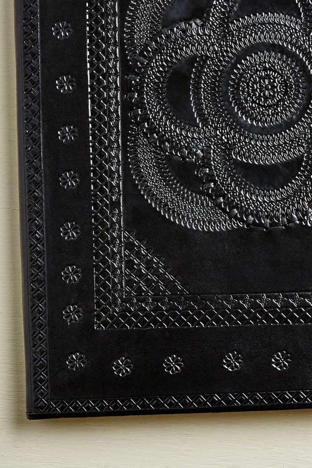 XL Black Leather Mandala Journal