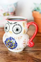 Hand Painted Owl Ceramic Mug