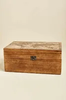 World Map Wood Box