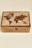 World Map Wood Box
