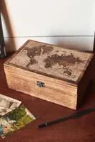 World Map Wood Box