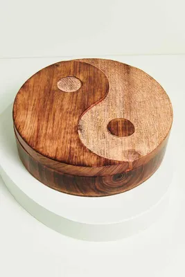 Yin Yang Cutout Wood Box