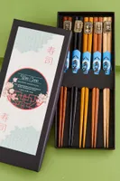 Set of 5 Wood Grain Chopsticks