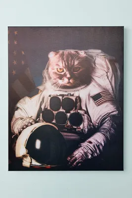 Cat Astronaut Canvas Wall Art