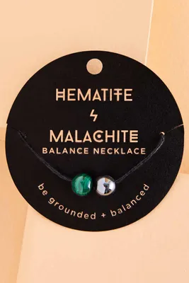 Balance Hematite and Malachite Necklace