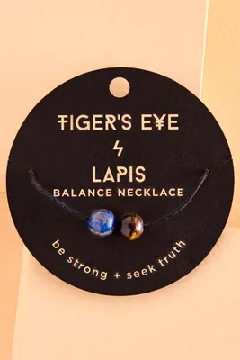 Balance Tiger's Eye and Lapis Lazuli Necklace