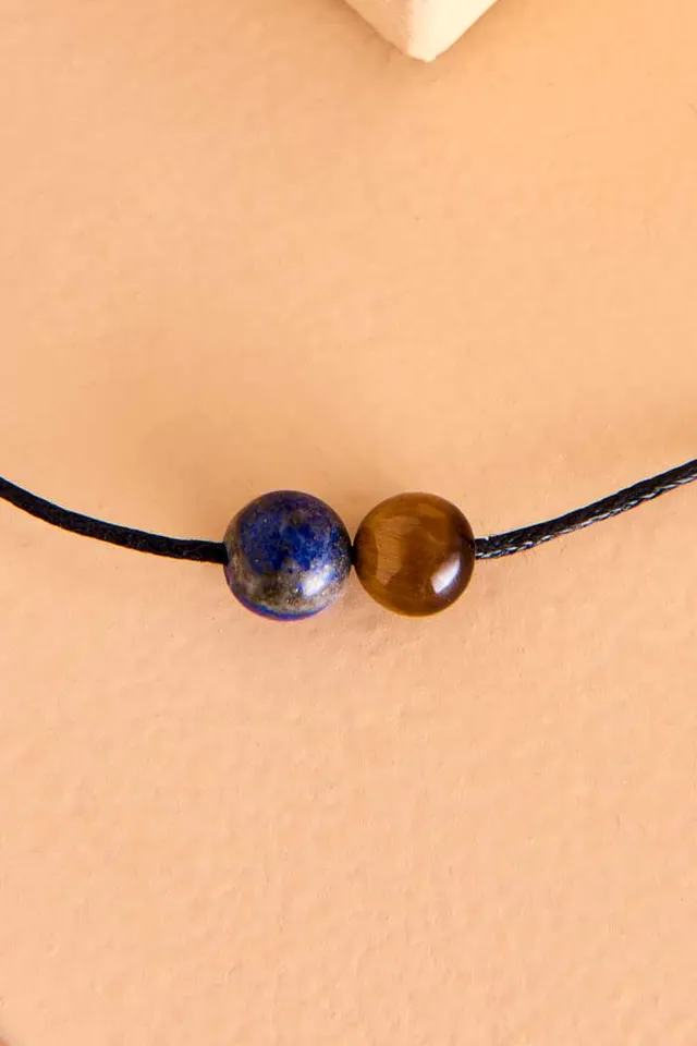 Earthbound Trading Balance Tiger's Eye and Lapis Lazuli Necklace