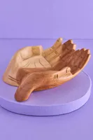 Open Hands Wooden Catch All Dish