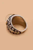 Men's Burnished Silver Mood Ring