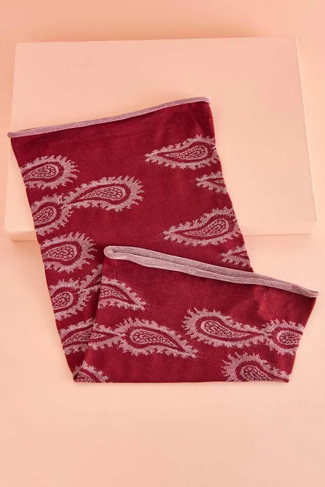 Wine Paisley Reversible Headband