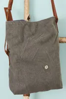 Asymmetrical Grey Canvas Crossbody