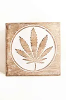 Cannabis Leaf Wood Box