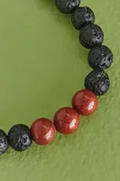 Red Jasper and Lava Stone Diffuser Bracelet