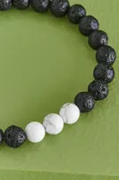 Howlite and Lave Stone Diffuser Bracelet