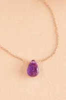 Small Faceted Amethyst Necklace