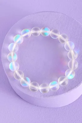 Balanced Aura Beads Bracelet in Clear