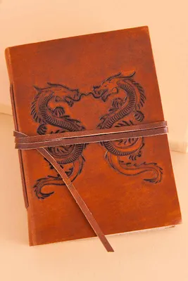 Small Dual Dragons Leather Journal