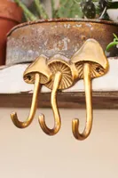 Brass Mushroom Trio Wall Hook