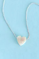 Opal Stone Heart Necklace