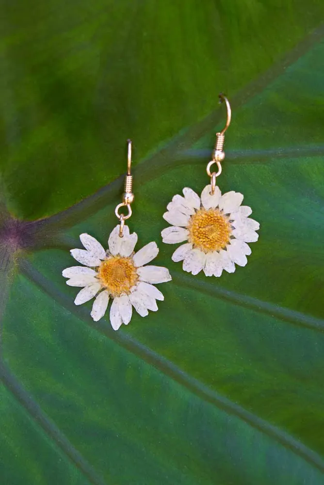 Pressed Sunflower Earrings